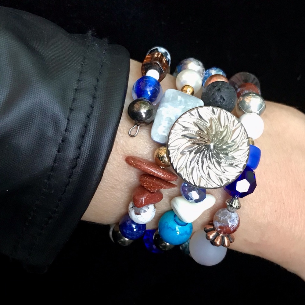 Handmade Bracelet with Vintage and Modern Elements (NB56-4H) New Without Tags - Picture 2 of 8